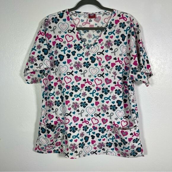 Sherly Uniforms, Scrub Top Size 1X. VNeck Faux Wrap Top. In excellent condition! - Picture 1 of 5